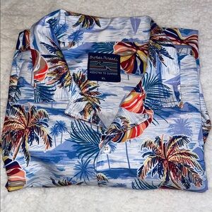 Vibrant Palm Print Men's Casual Shirt
